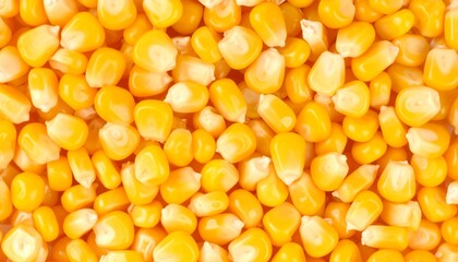 A Close-up, Top-down View of a Pile of Fresh Corn Kernels Arranged to Create a Vibrant, Full-Frame Yellow Pattern
