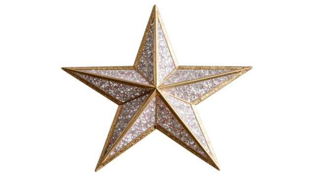  Daimond decorative star for holiday celebrations and festive decor in home settings, cut out Isolated on transparent background  - Powered by Adobe