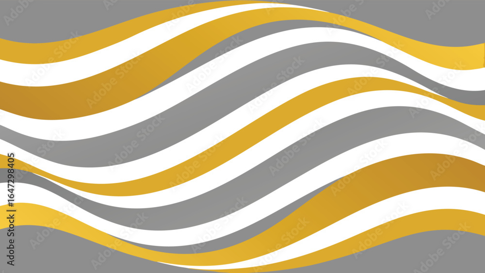 Aufkleber Abstract flowing waves of gold white and grey creating a modern design background pattern