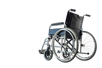 Fototapeta premium Wheelchair's Symbolic Comfort: A lone wheelchair, meticulously captured, stands as a symbol of mobility and support, promoting independence and accessibility for those in need.