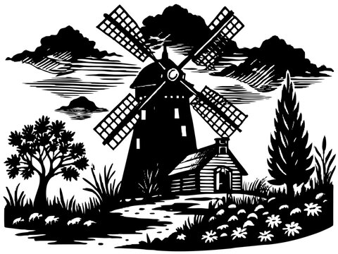 Windmill Silhouette