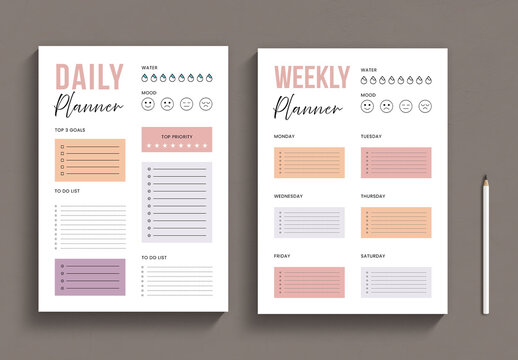 Minimal Daily and Weekly Planner Template