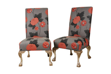 red and white chair  Coral Zebra Upholstered Custom Classic Dining Chair