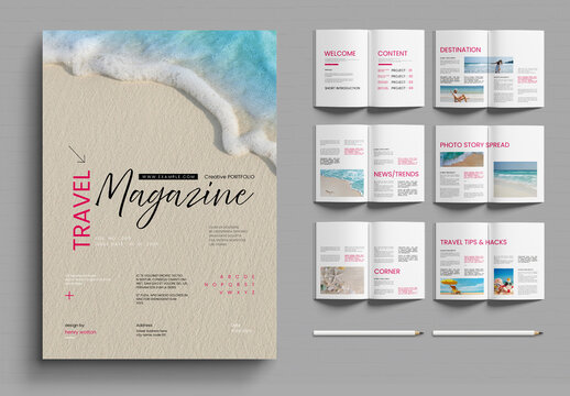 Modern Travel Magazine Layout Template