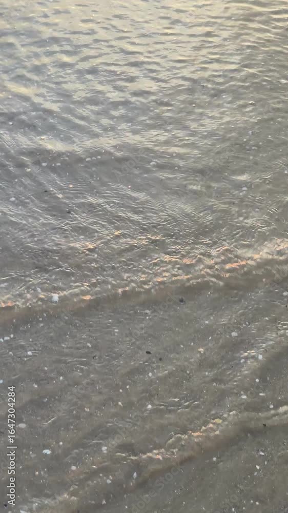 Poster coastal symphony: a serene view of gentle waves lapping the shore, their delicate movements creating