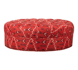 red heart box  Round Rajasthani Kantha Floor Pillow
