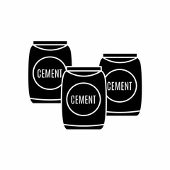 Black cement. Cement icon symbol. Cement vector, isolated on white background. Vector icon.