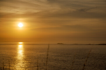 Sunset by the sea - The Skerries on the Antrim Coast in Northern Ireland 