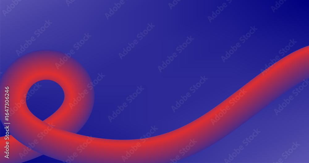 Aufkleber gradient abstract background with red curved lines on blue background