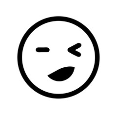 Winking emoticon, playful expression.
