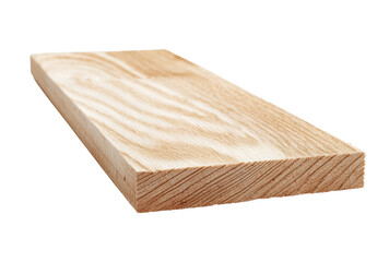 A wooden plank with visible grain and texture, isolated on transparent background