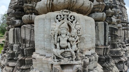Beautiful Intricate Stone Carvings and Reliefs of Samadhishvara Temple in Historic Chittorgarh Fort Complex Rajasthan
