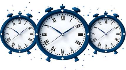 photo of a black office clock with alarm and white dial, showing five o'clock