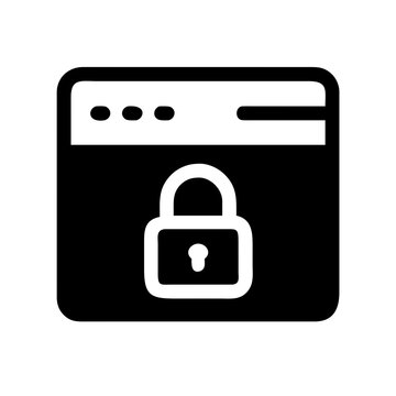 Secure website window with a lock icon.
