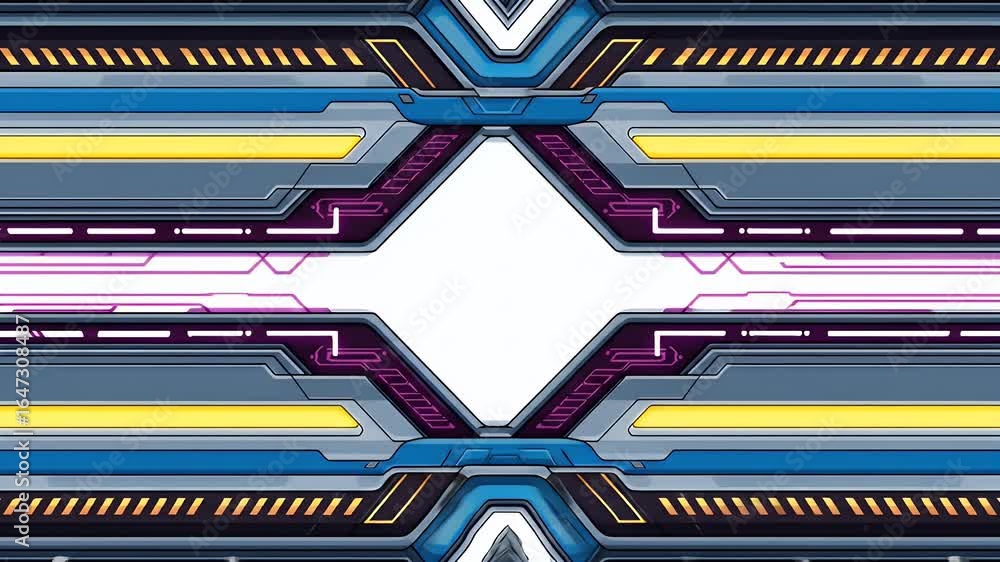 Poster futuristic digital interface with geometric pattern