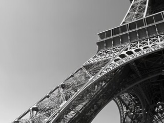 Eiffel Tower, Paris in black and white