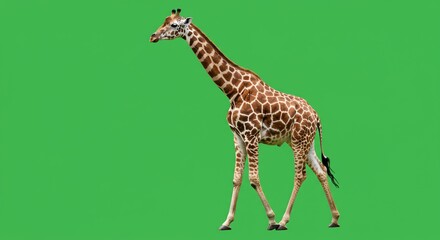 Fototapeta premium Giraffe standing with transparent background