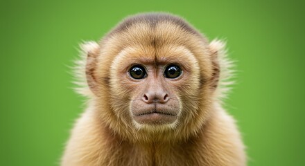 Monkey portrait with focused gaze