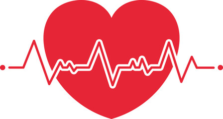 vector illustration of heart beat graph