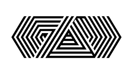 Abstract design of intersecting lines and shapes.
