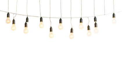 Minimalist Christmas lights  elegant and festive ambiance, perfect for holiday themes and decorations Isolated on transparent background