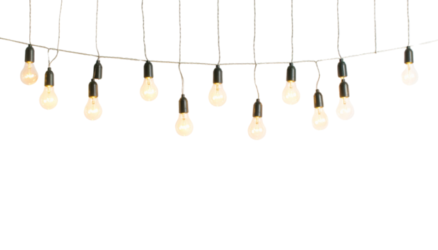 Minimalist Christmas lights elegant and festive ambiance, perfect for holiday themes and decorations Isolated on transparent background