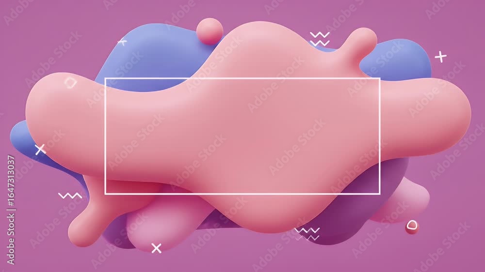 Poster abstract pink blob animation with colorful shapes