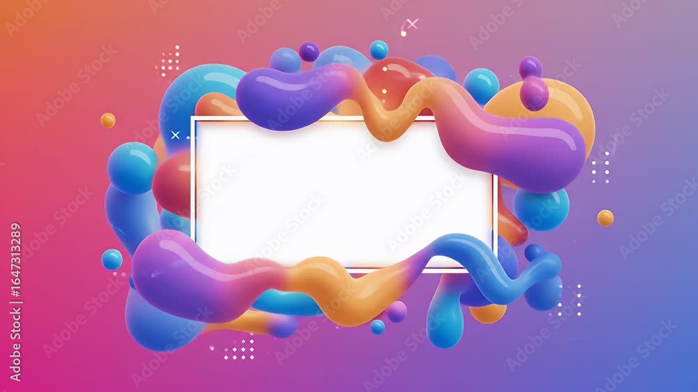 Poster colorful abstract frame with dynamic shapes