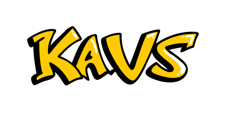 Graffiti-style lettering of the name KAVS.