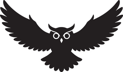 Obraz premium Owl Silhouette Flying Bird Nocturnal Predator Winged Creature