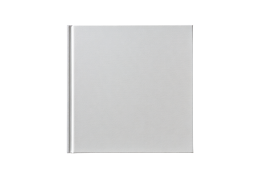 Blank white book cover isolated on transparent background