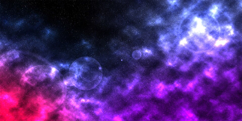 Cosmic illustration of a glowing star nebula in rich purple, blue, and pink tones. Scattered stardust and subtle light gradients create a dreamy space atmosphere ideal for sci-fi or fantasy themes.