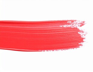 Fototapeta premium Single brush stroke of vibrant paint on a white background, modern art feel