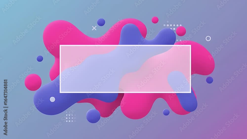 Poster abstract colorful shapes with floating elements