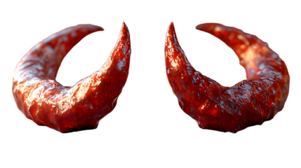 Red devil horns isolated on white background