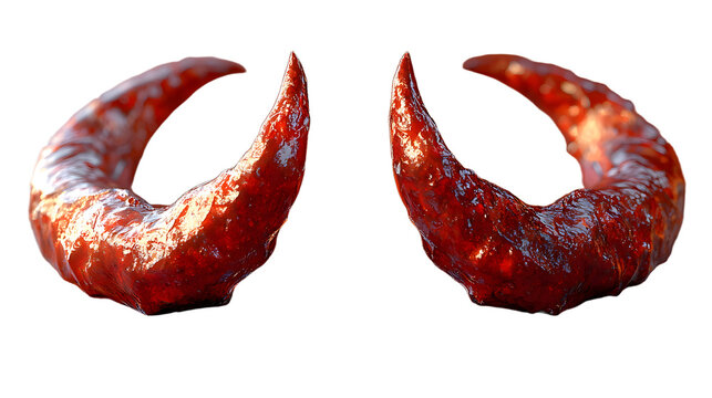 Red devil horns isolated on white background