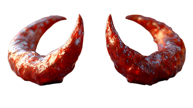 Red devil horns isolated on white background