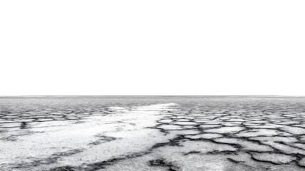 Cracked Earth landscape  isolated on white background