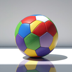 Fototapeta premium Colorful soccer ball with geometric panels image