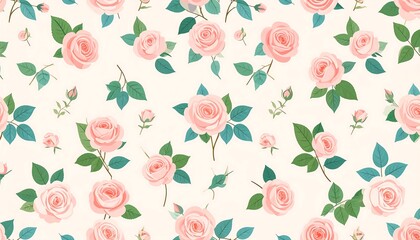 Delicate rose pattern on a light background