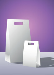 Paper Bag mockup Illustration for food packaging