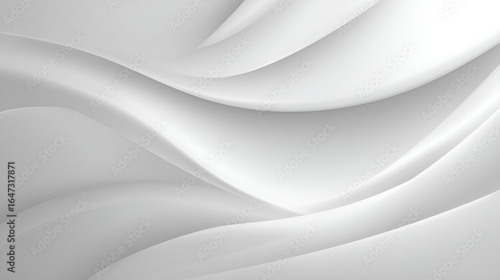 Poster smooth flowing white waves or fabric with subtle gray shadows create depth and dimension