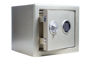 Security Metal Safe Isolated on White Background as Transparent. PNG. AI GENERATED