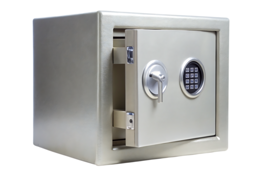 Security Metal Safe Isolated on White Background as Transparent. PNG. AI GENERATED