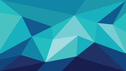 Abstract low poly background with shades of blue and teal geometric polygon