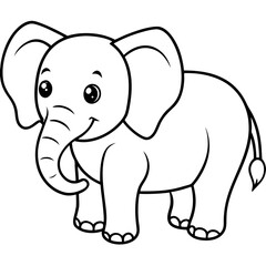 Fototapeta premium elephant cartoon coloring page
