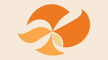 Fototapeta premium Abstract Swirling Geometric Shape in Orange and Yellow Tones organic