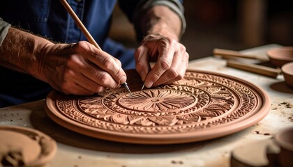 Artisan Crafting Decorative Plate