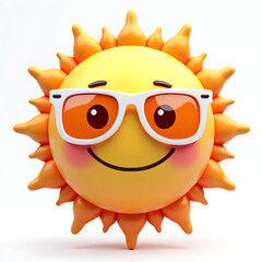 Fototapeta premium sun cartoon character with sunglasses