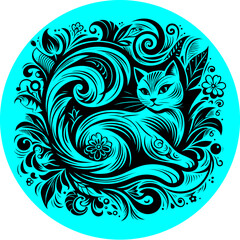 Cute Cat decoration Art 